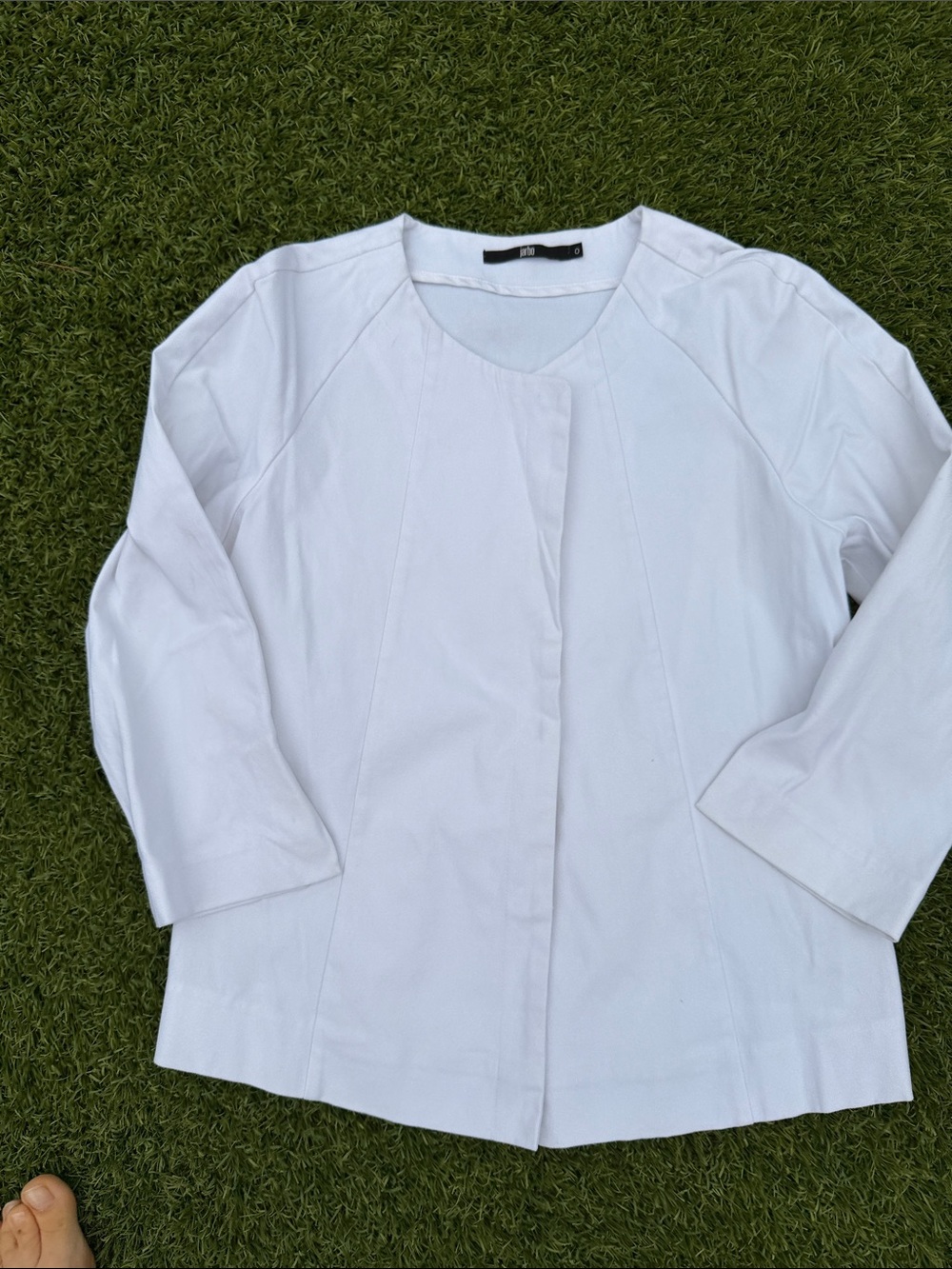 Women's White Tunic Jacket - Clean Minimal Design